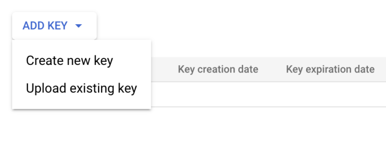 google indexing api service account create key 768x332